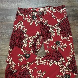 Red Floral Print jeans
